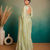 Pista Green Embroidery Floral Moti Beats Work And Gold Span (Organza) Fabric Saree With Unstitched Blouse 