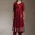 Maroon rayon embroidered kurta set