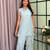 Light-blue cotton poly lace farshi salwar set