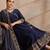 Navy-blue rayon embroidered kurta set