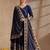 Navy-blue rayon embroidered kurta set