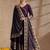 Purple rayon embroidered kurta set