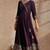 Purple rayon embroidered kurta set