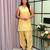 Yellow cotton poly lace farshi salwar set
