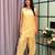 Yellow cotton poly lace farshi salwar set