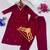 Rani-pink silk blend embroidered kurta set
