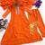 Orange silk blend embroidered kurta set