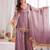 Purple cotton poly mirror work palazzo set