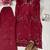 Maroon cotton poly embroidered palazzo set