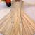 Cream silk blend mirror work flared gown set