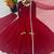 Maroon silk blend mirror work flared gown set