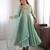 Light-green silk blend mirror work flared gown set