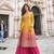 Yellow georgette readymade suit with jacquard print work