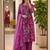 Purple silk blend printed kurta set