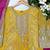 Yellow georgette readymade suit with jacquard print work