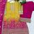 Yellow georgette readymade suit with jacquard print work