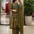 Green silk blend embroidered kurta set