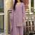 Lavender silk blend readymade suit with beads work
