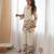 Off-white cotton poly printed kurta set