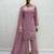 Lavender silk blend readymade suit with beads work