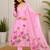 Pink silk blend embroidered kurta set