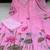 Pink silk blend embroidered kurta set