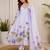 Lavender silk blend embroidered kurta set
