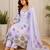 Lavender silk blend embroidered kurta set