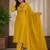 Dark-yellow silk blend embroidered kurta set