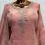 Peach silk blend readymade suit with beads work