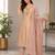 Gold silk blend embroidered kurta set