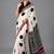 Beige printed satin saree with blouse