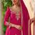 Rani pink chinon readymade suit with embroidery work