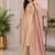 Gold silk blend embroidered kurta set