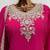 Rani pink chinon readymade suit with embroidery work