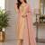 Gold silk blend embroidered kurta set