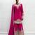 Rani pink chinon readymade suit with embroidery work