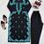 Black silk blend embroidered kurta set