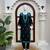 Black silk blend embroidered kurta set