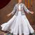 White Embroidery work and Mirror work Reyon Navratri Lahenga Choli Set 