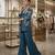 Teal crepe embroidered kurta set