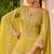 Yellow chinon readymade suit with embroidery work