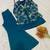 Teal crepe embroidered kurta set
