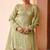 L green chinon readymade suit with embroidery work