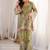 Light-green silk blend embroidered kurta set