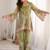 Light-green silk blend embroidered kurta set