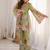 Light-green silk blend embroidered kurta set