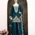 Teal viscose readymade suit with embroidery & sequence work