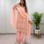 Peach georgette embroidered palazzo set