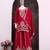 Red viscose readymade suit with embroidery & sequence work